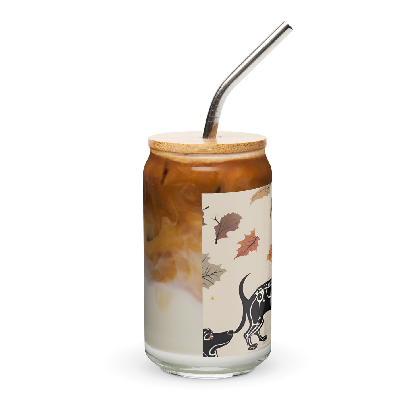 Happy Halloween dachshund Can-shaped glass