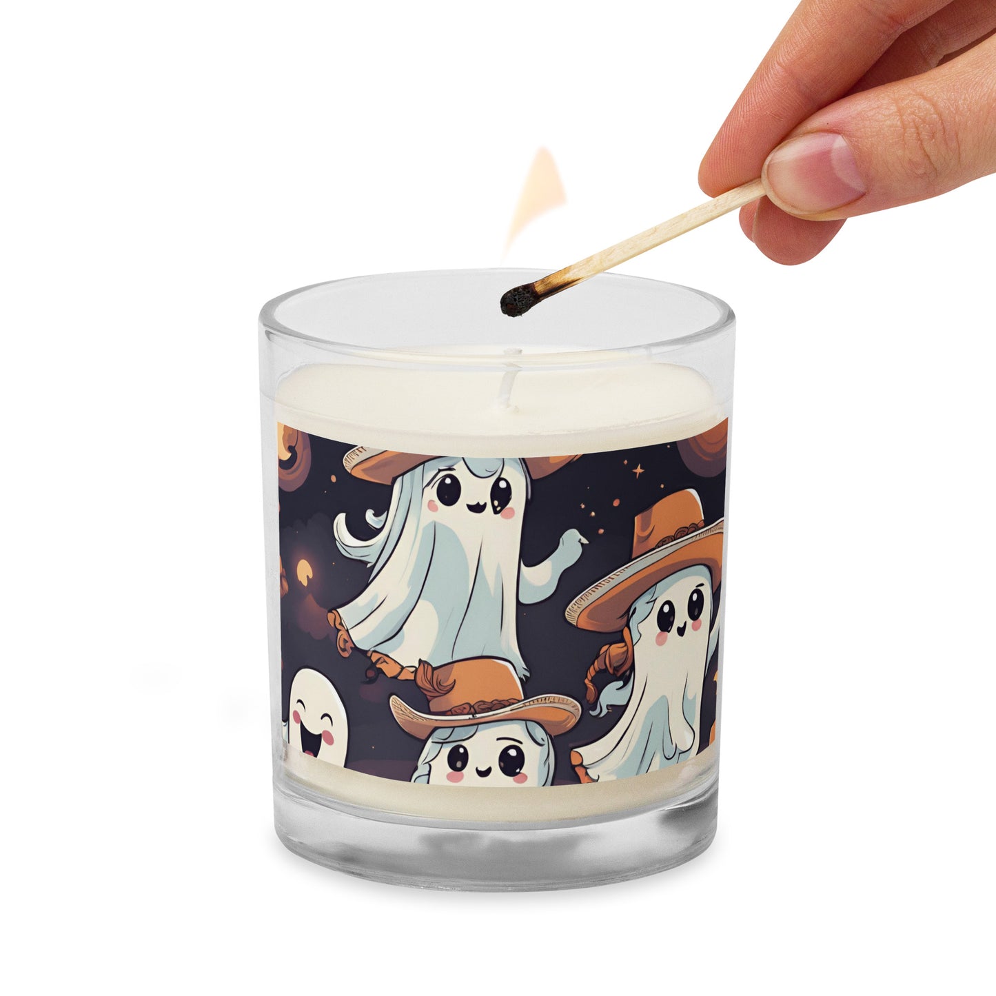 Glass jar soy wax candle