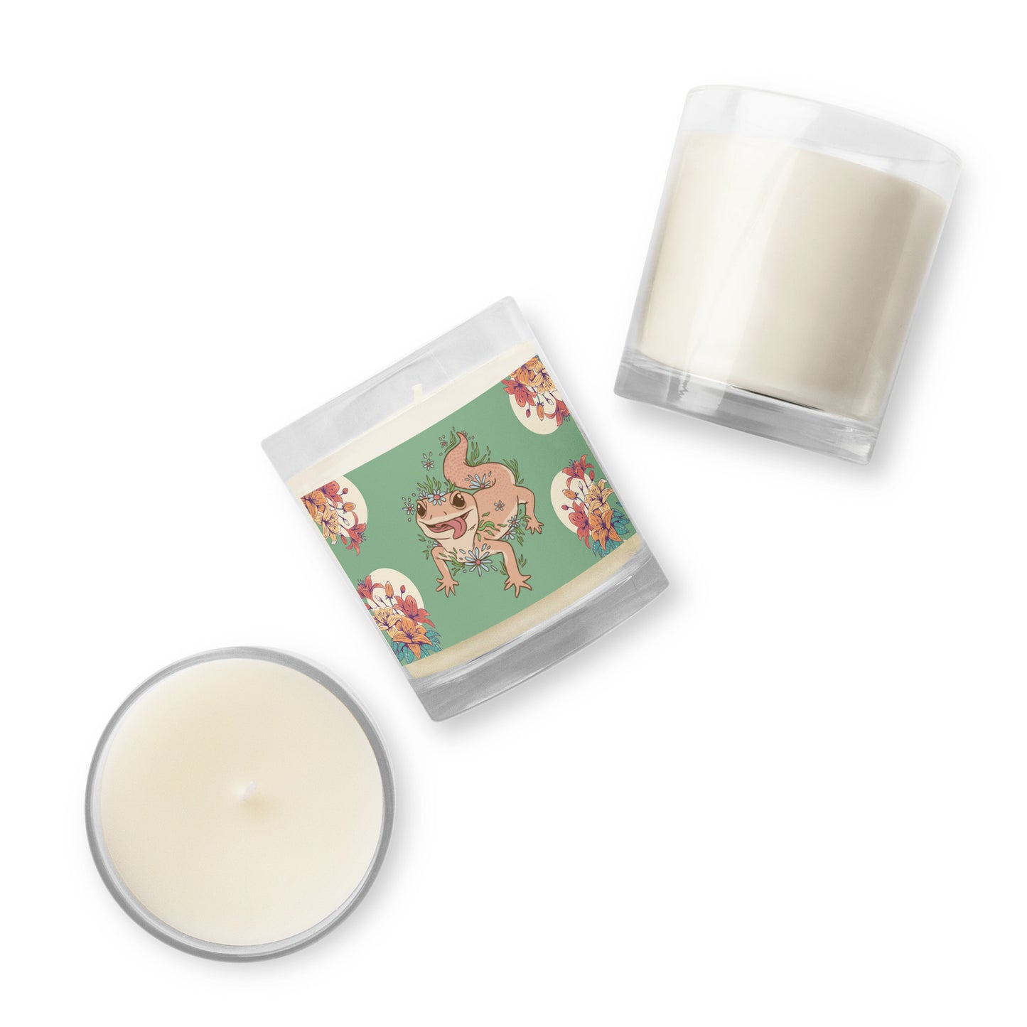 Glass jar soy wax candle