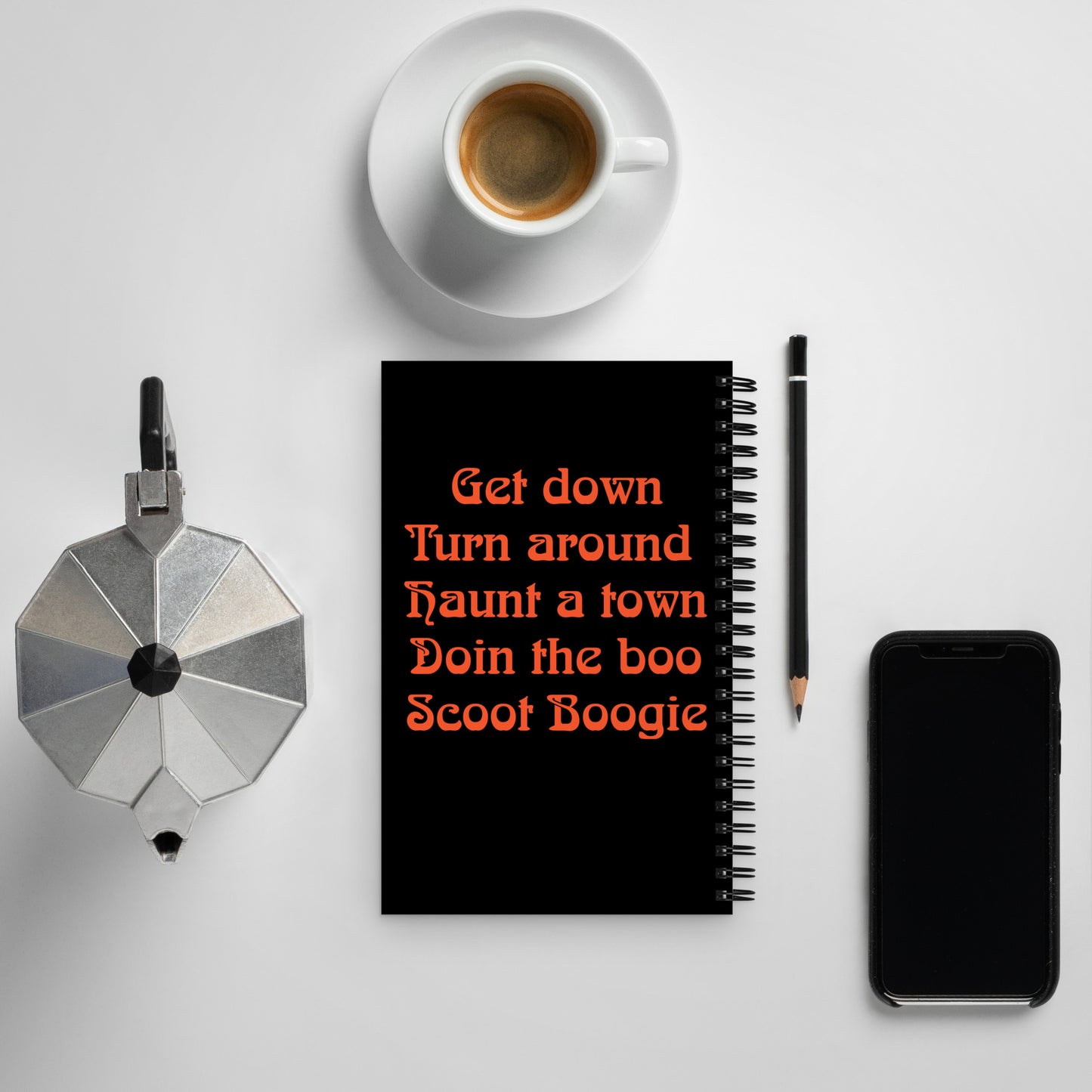 Cute ghost scoot boogie Spiral notebook