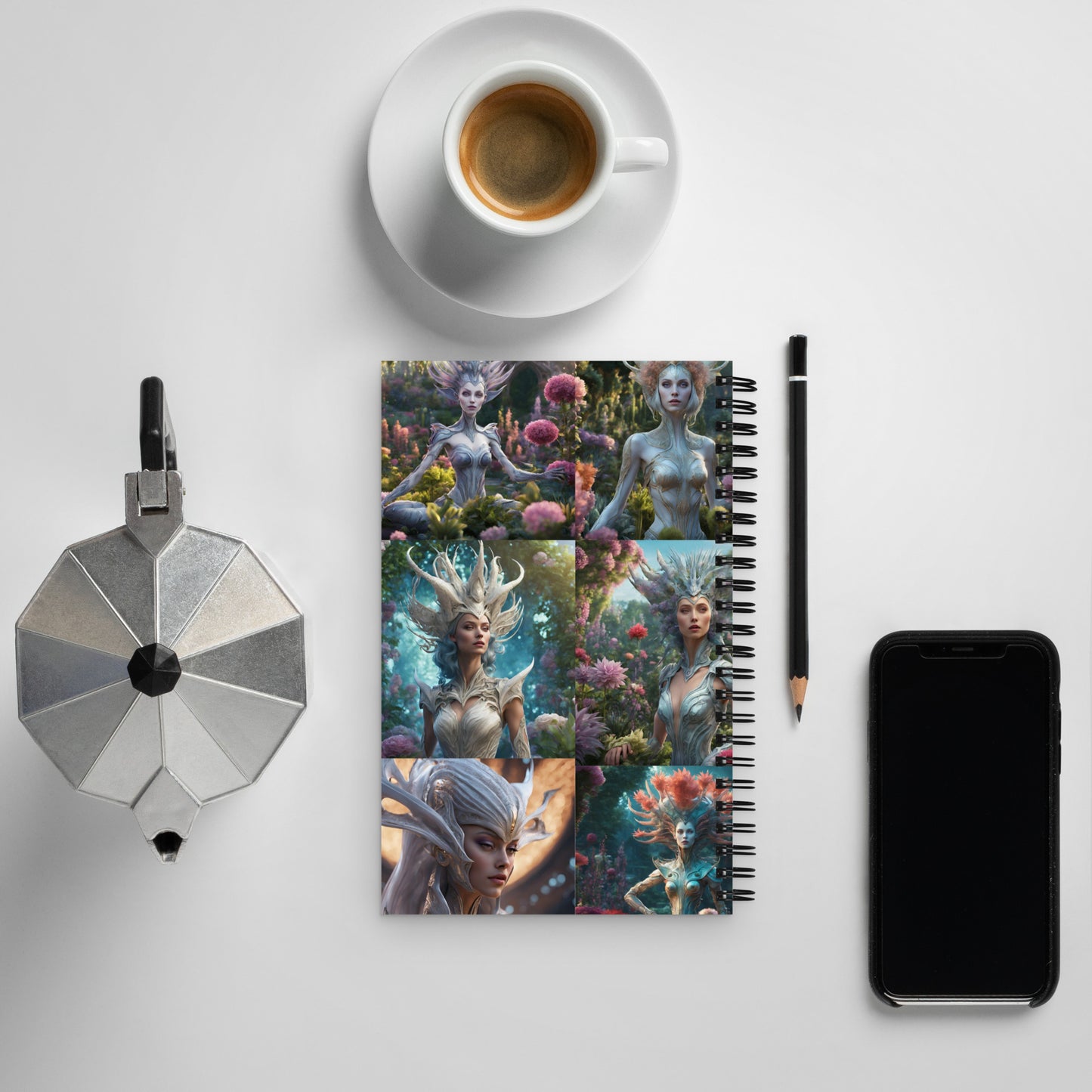 Galactic Garden Party Spiral notebook