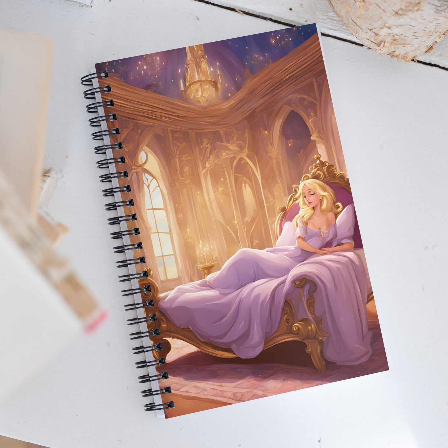 Sleeping Princess Spiral notebook