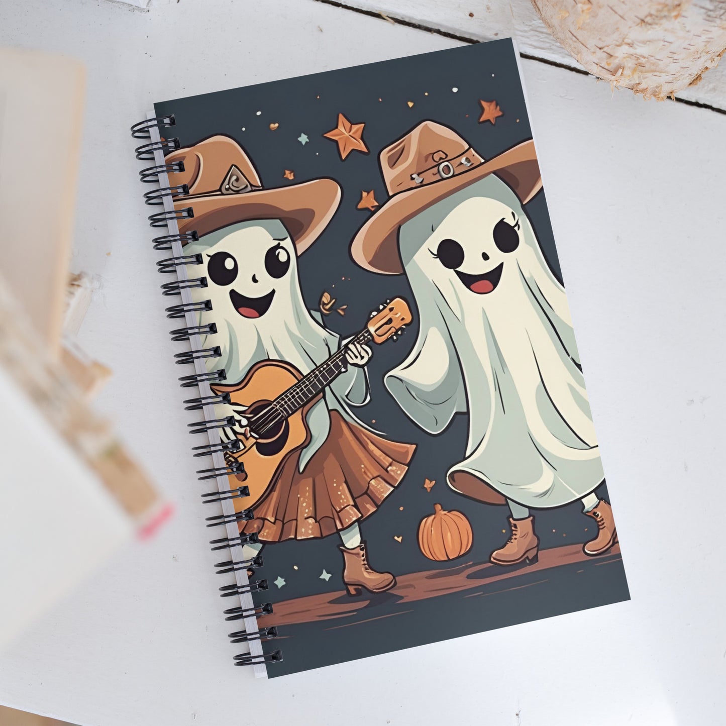 Cute ghost scoot boogie Spiral notebook