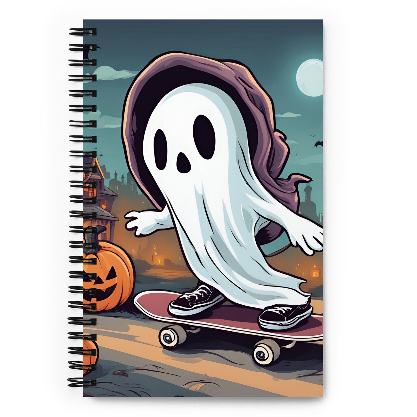 Ghost boarder Spiral notebook