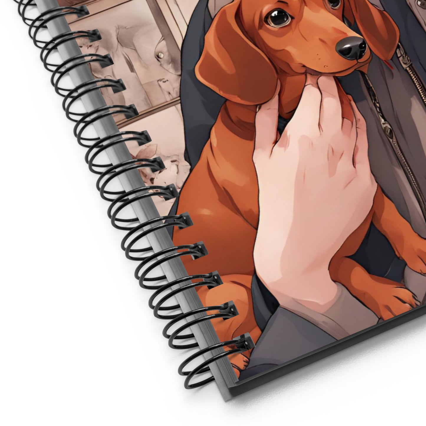 Anime guy and puppy Spiral notebook