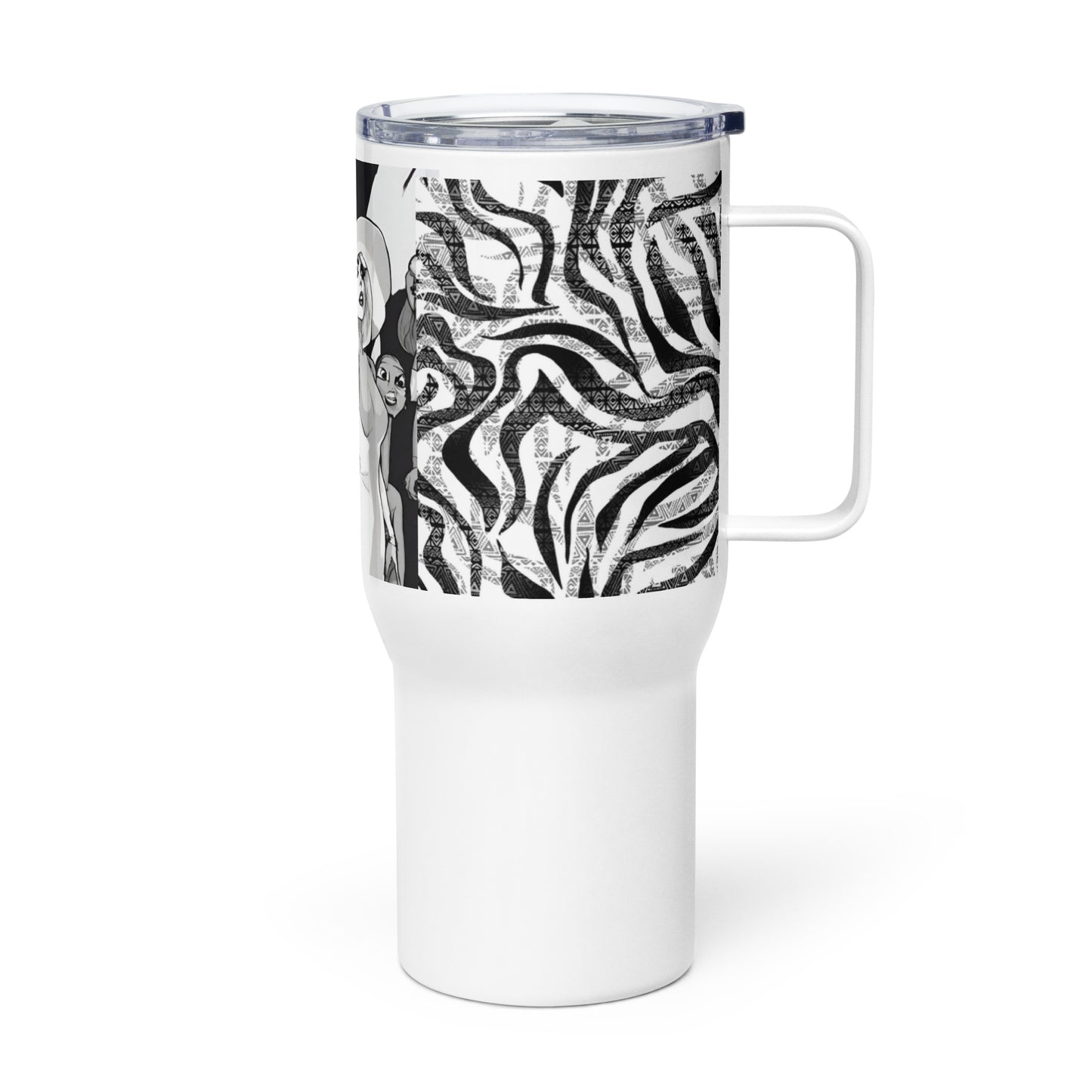 Travel mug with a handle