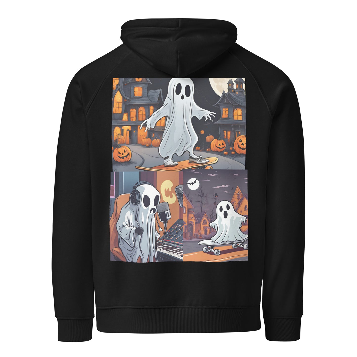 Ghost Unisex eco raglan hoodie