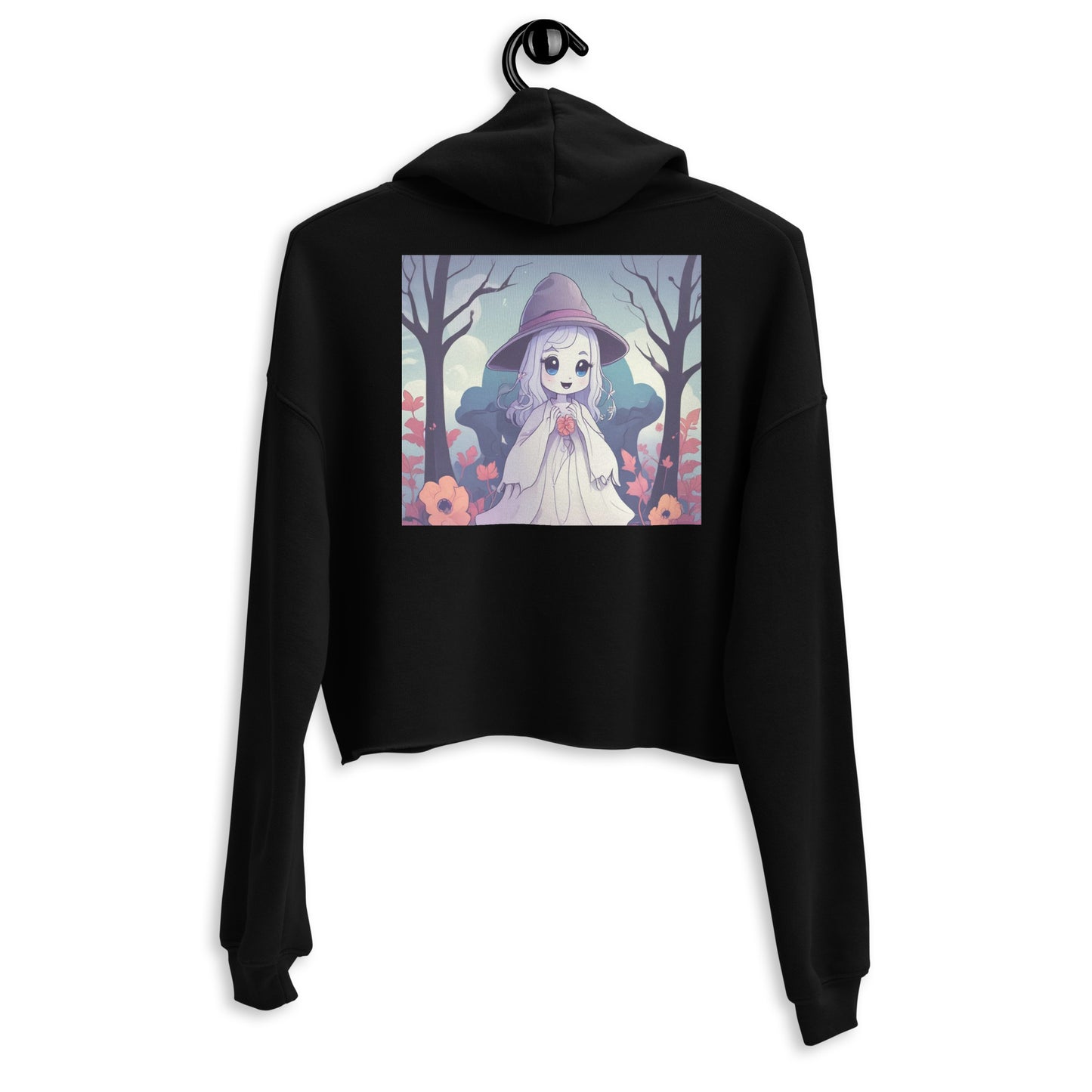 Halloween fall ghost Crop Hoodie