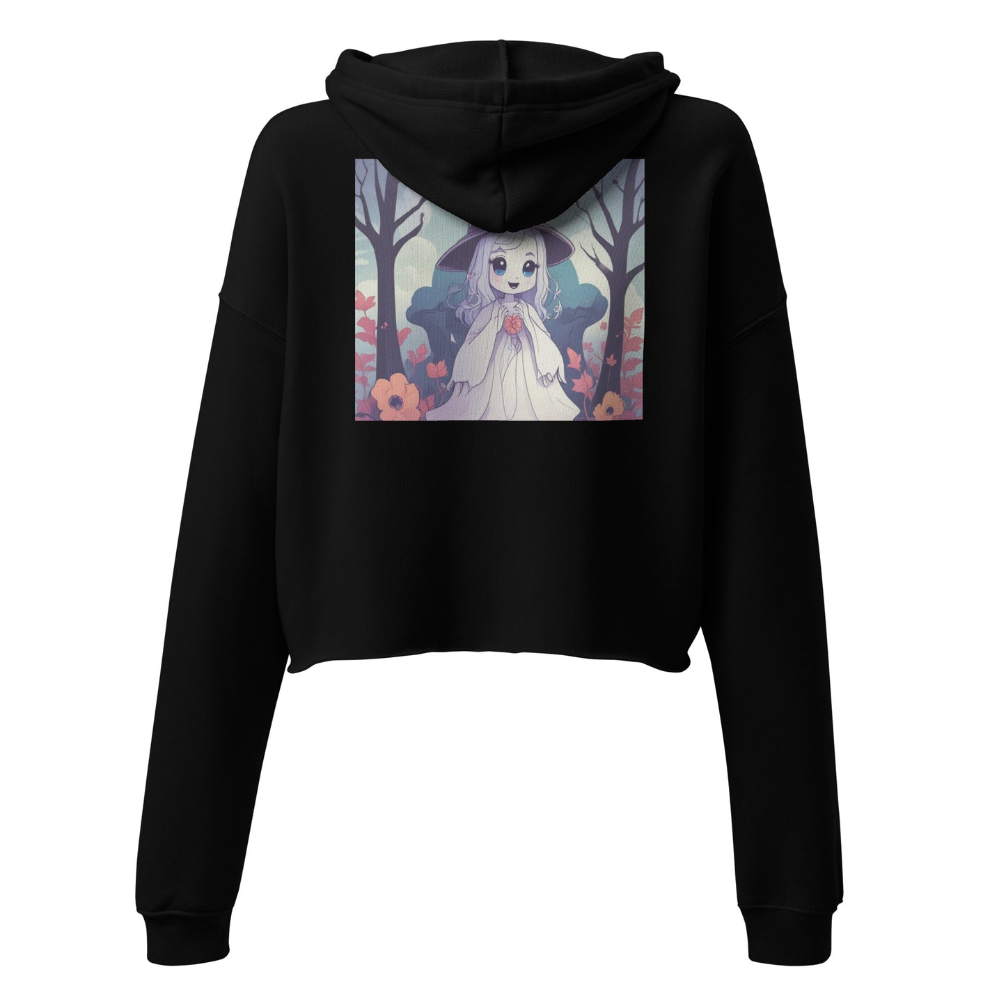Halloween fall ghost Crop Hoodie