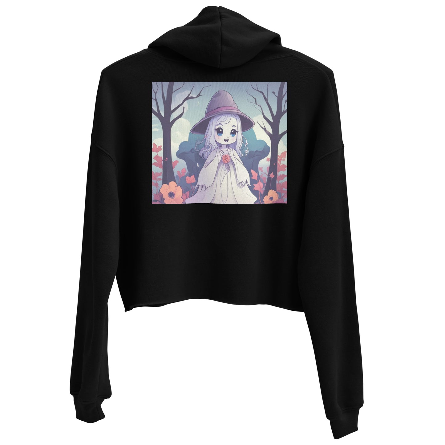 Halloween fall ghost Crop Hoodie
