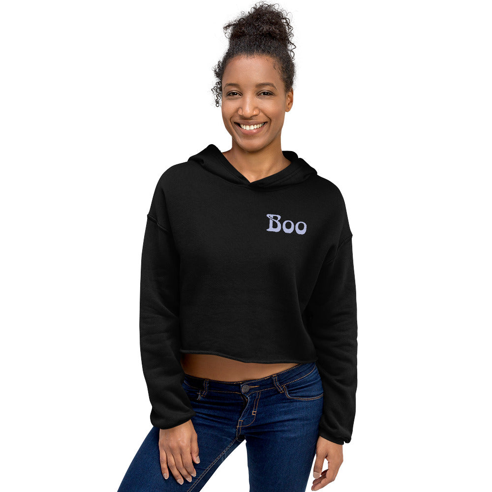 Halloween fall ghost Crop Hoodie