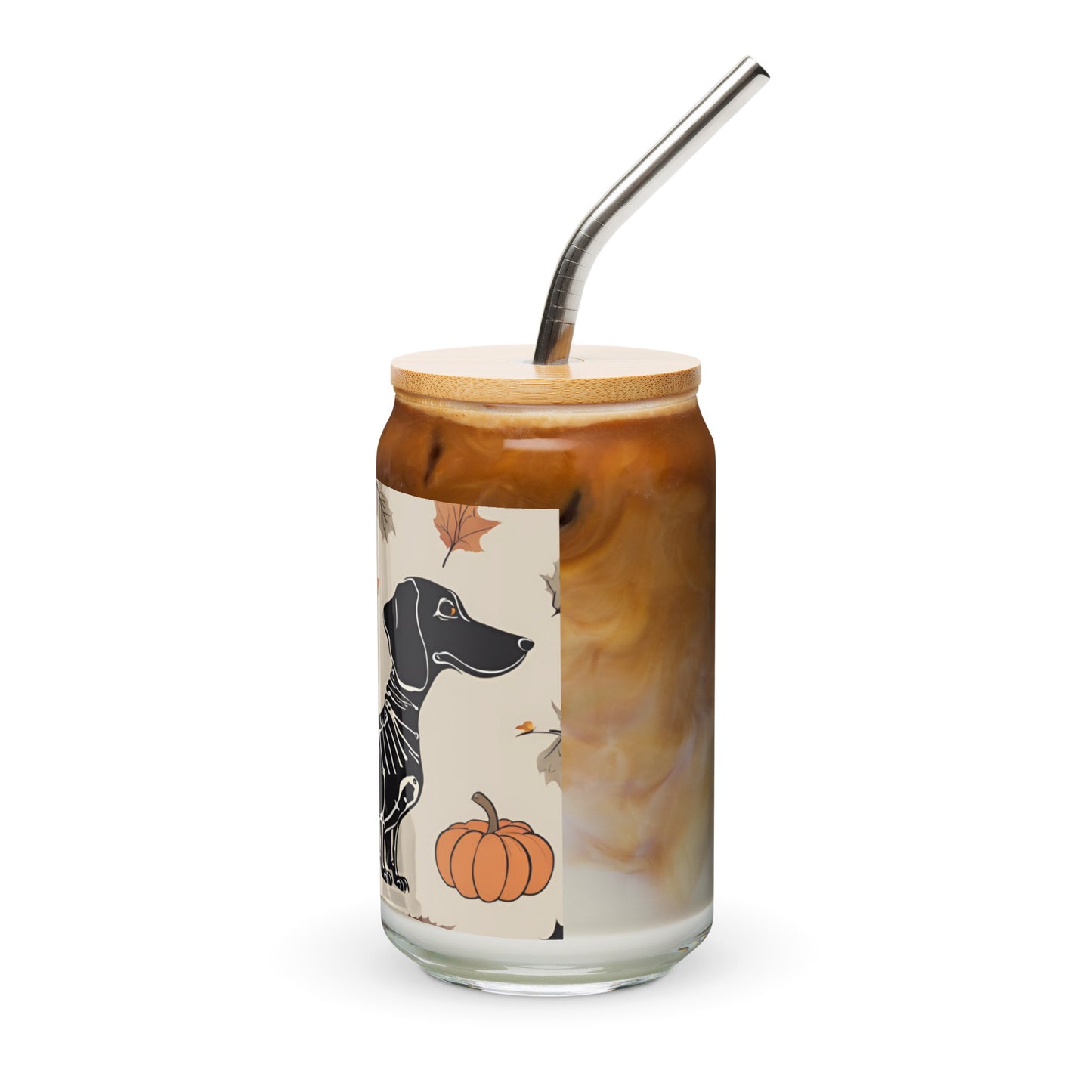 Happy Halloween dachshund Can-shaped glass