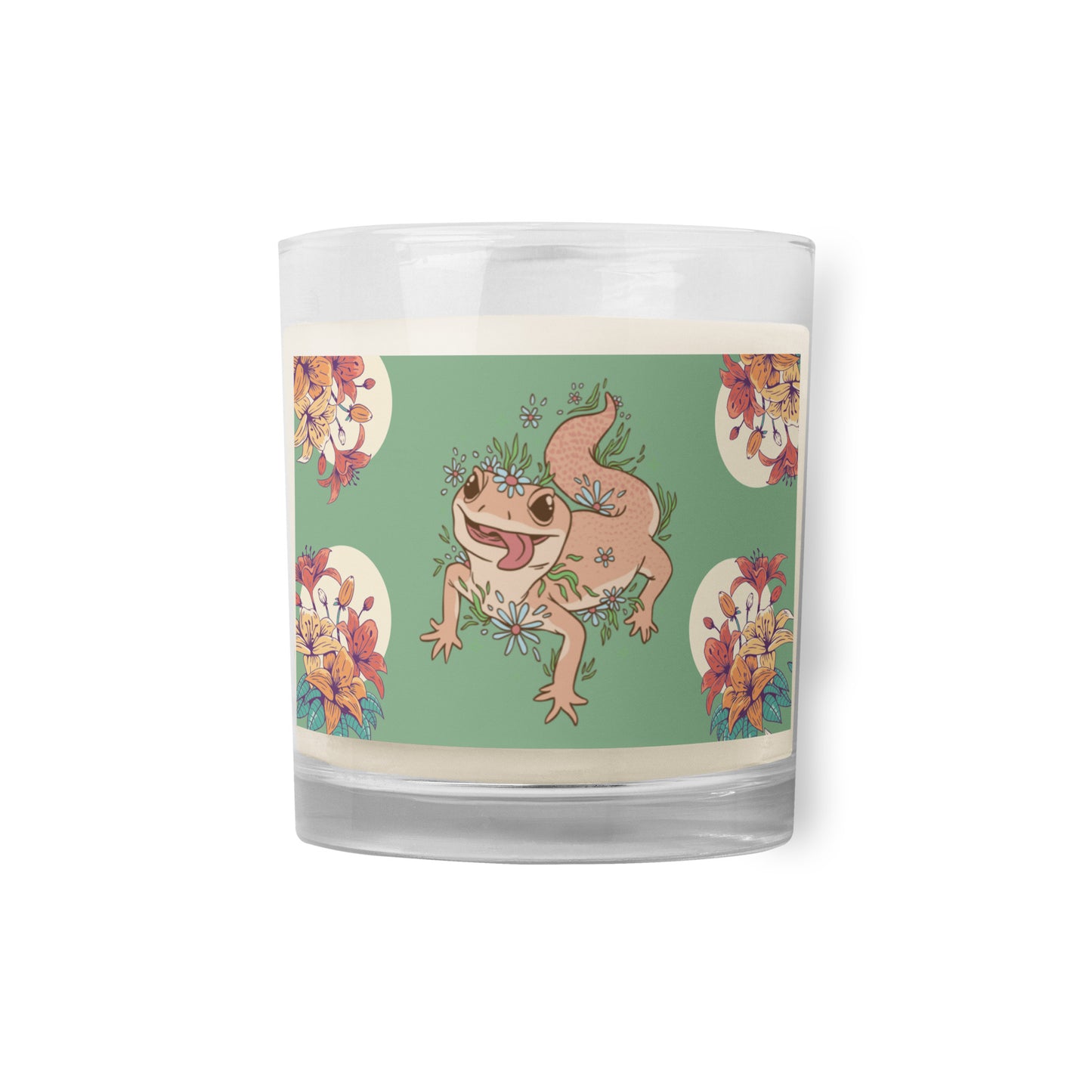 Glass jar soy wax candle