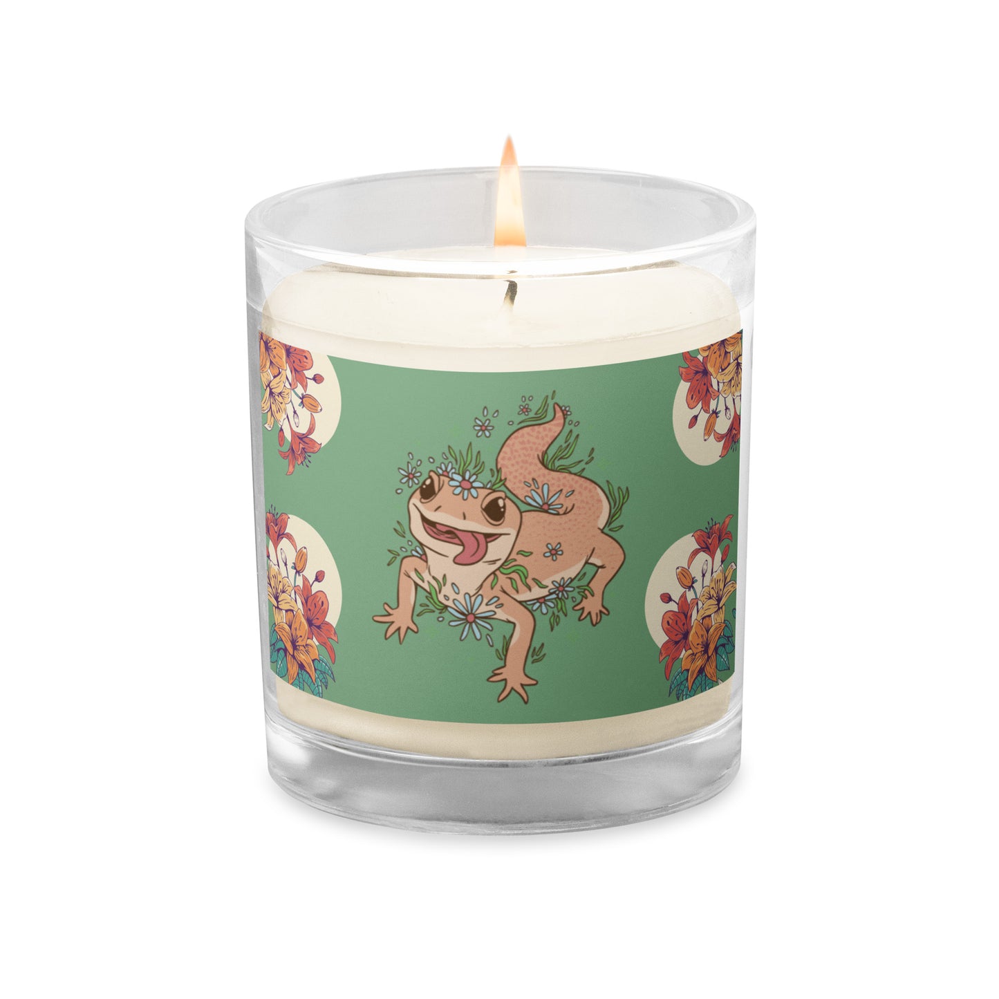 Glass jar soy wax candle
