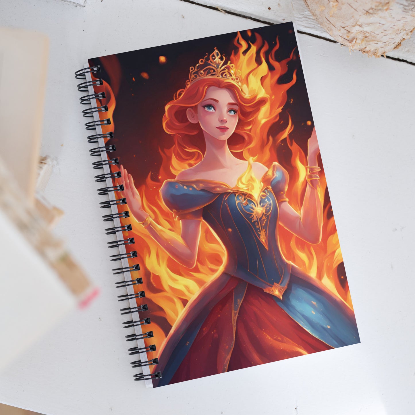 Fire Princess Spiral notebook