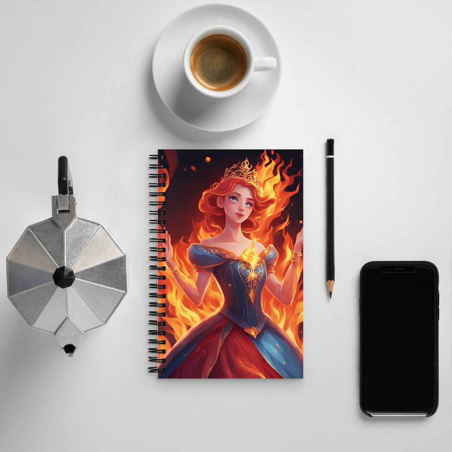 Fire Princess Spiral notebook