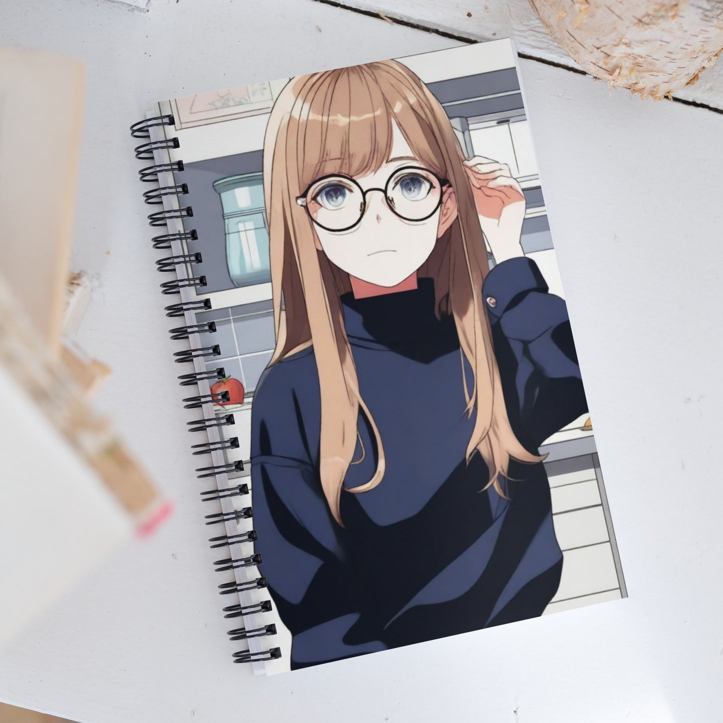 Anime girl Spiral notebook