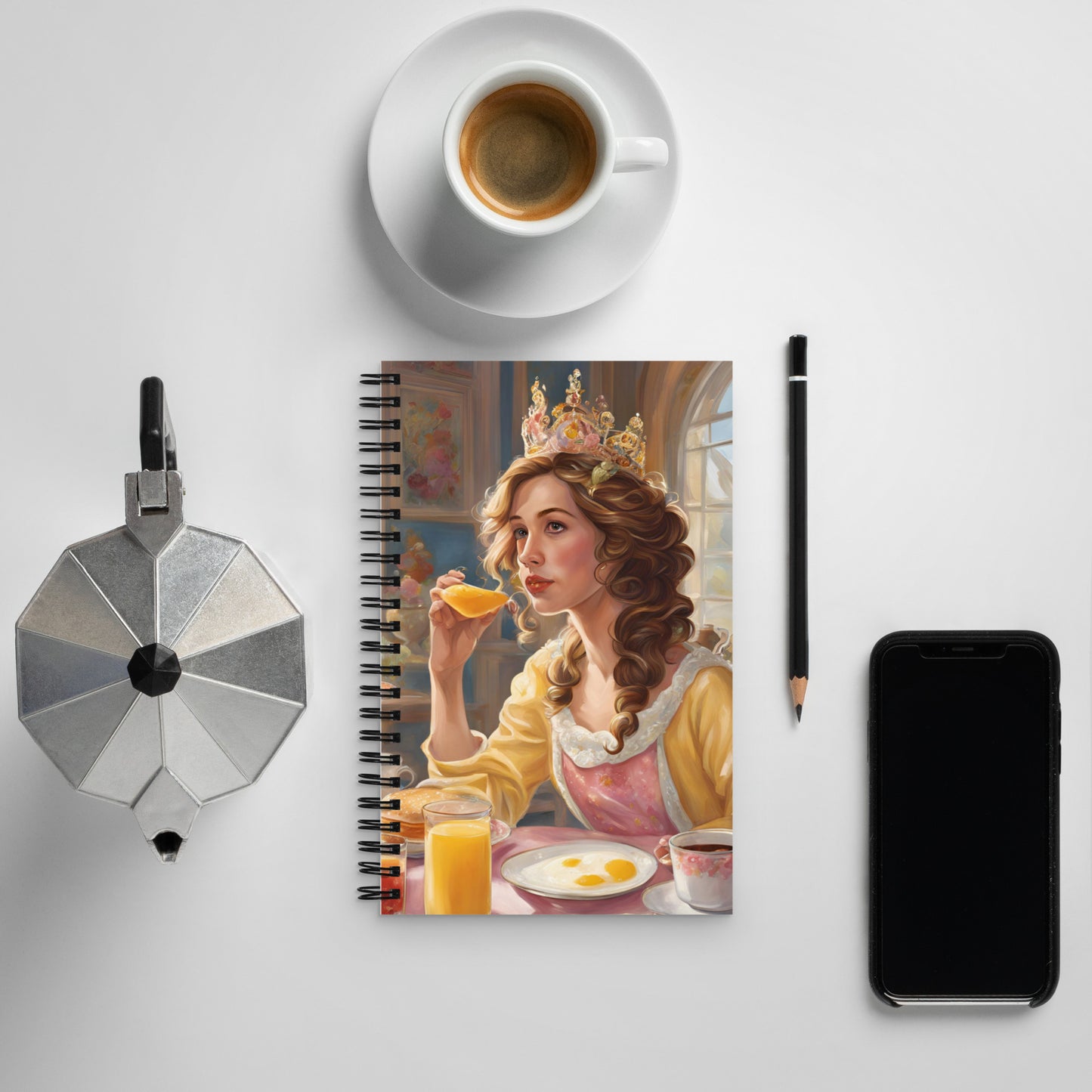 Breakfast Princess Spiral notebook