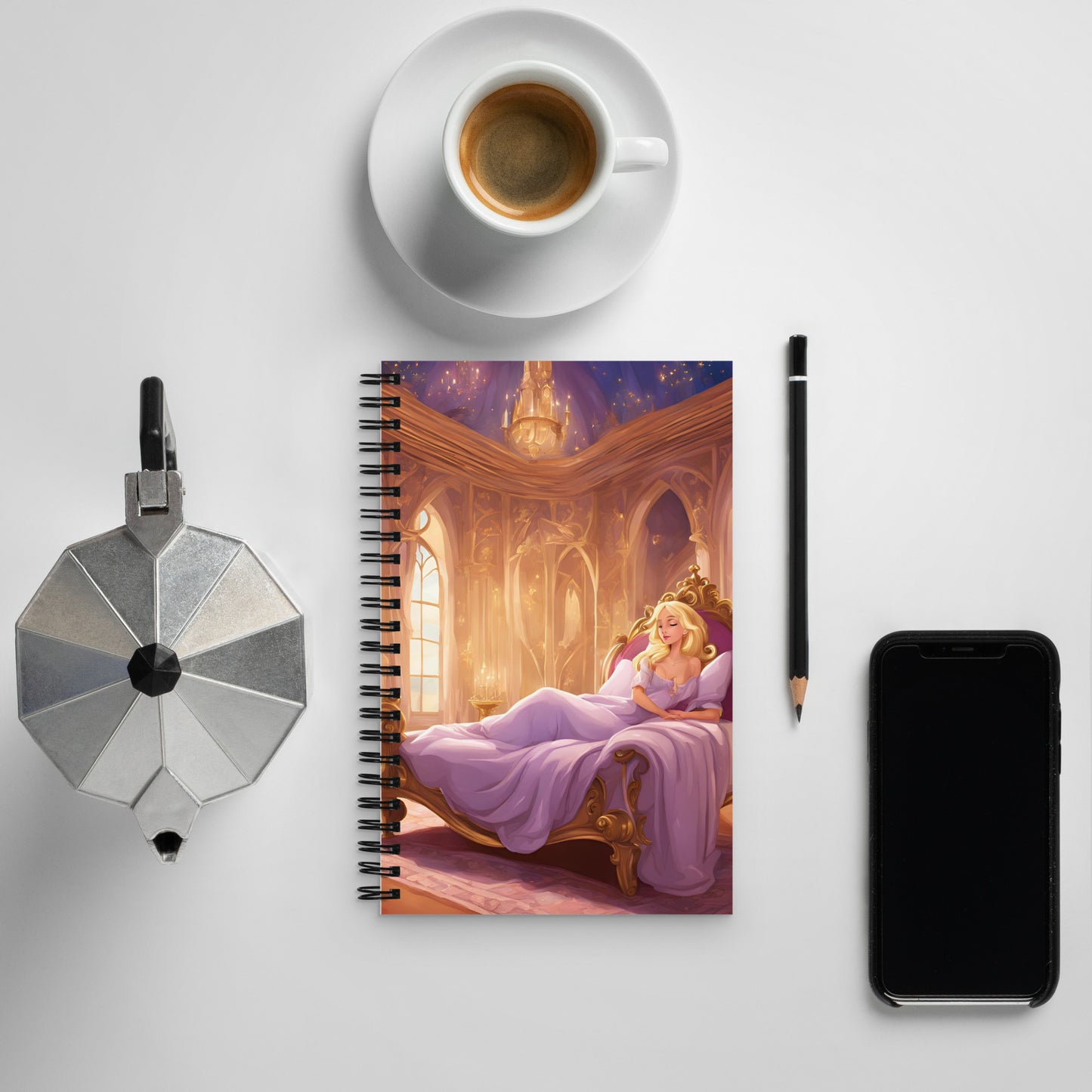 Sleeping Princess Spiral notebook