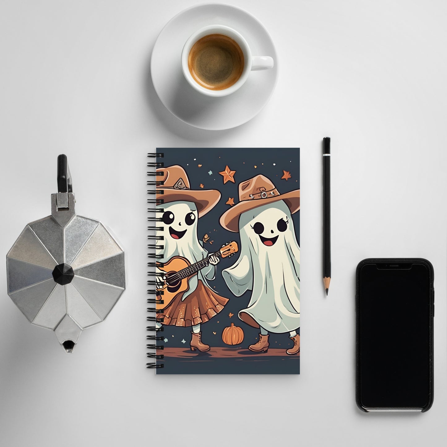 Cute ghost scoot boogie Spiral notebook