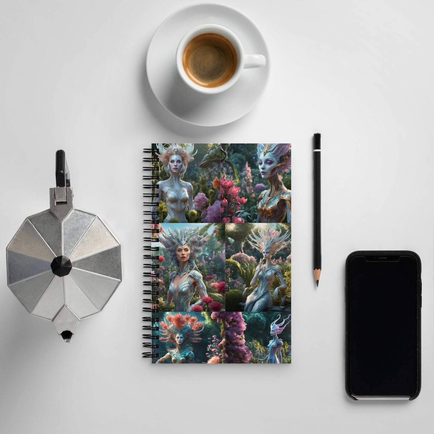 Galactic Garden Party Spiral notebook