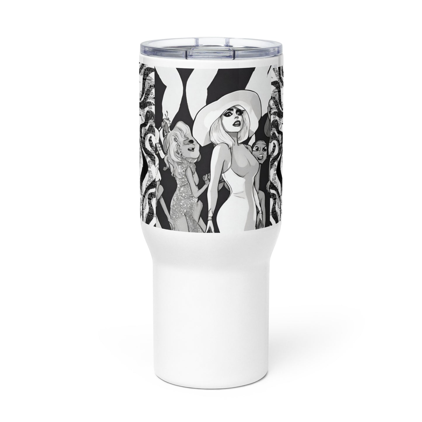Travel mug with a handle