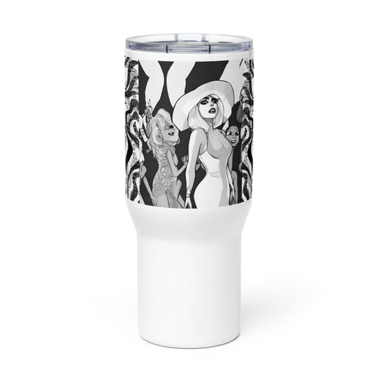 Travel mug with a handle