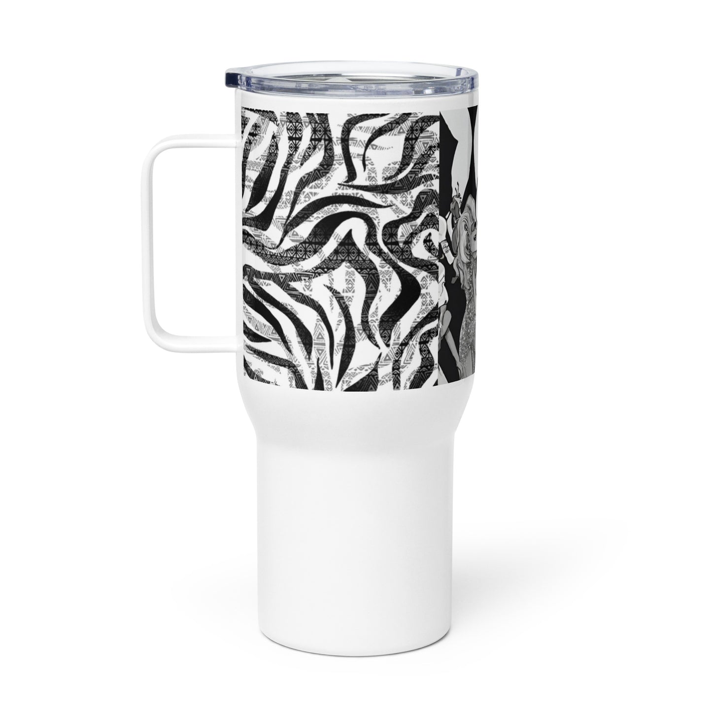 Travel mug with a handle