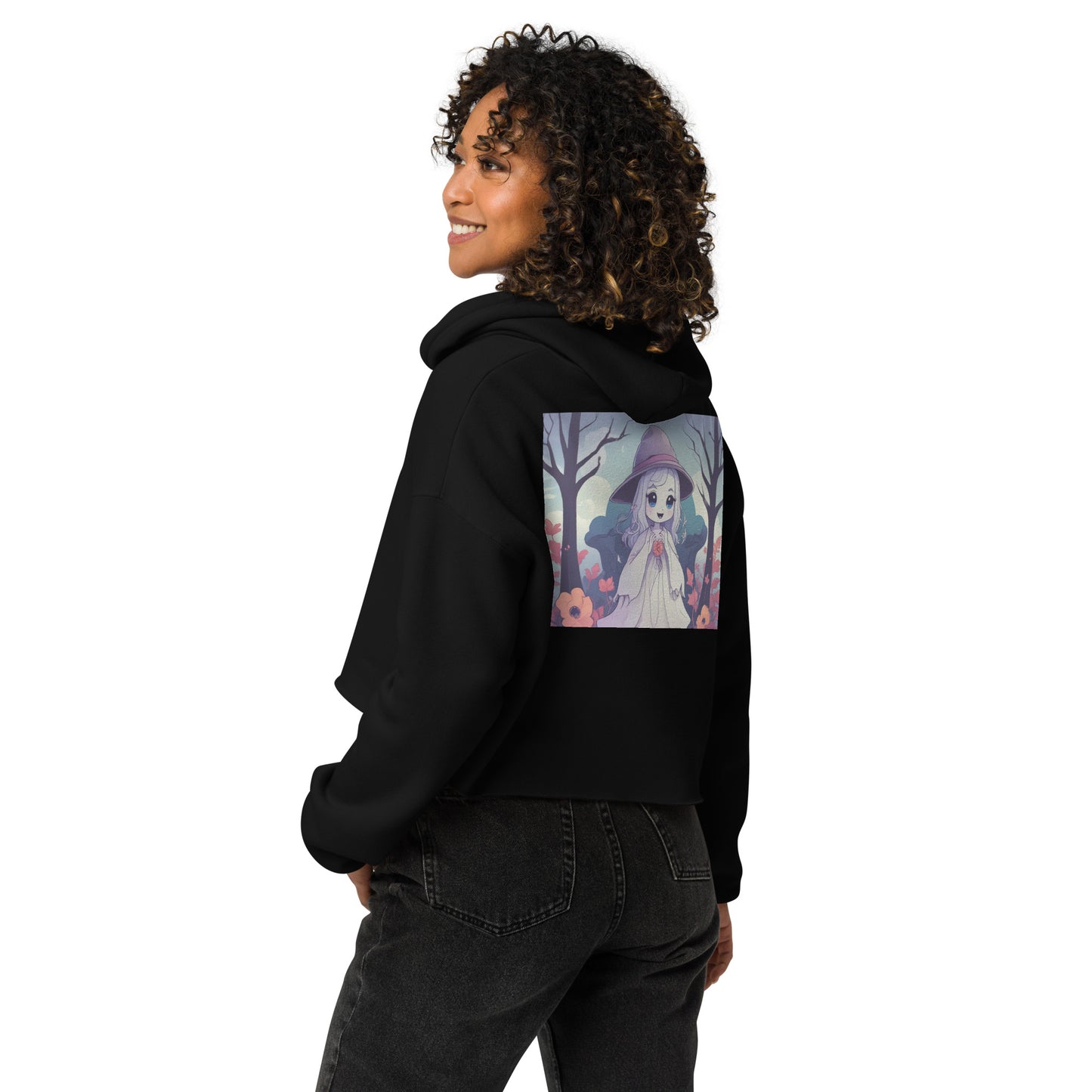 Halloween fall ghost Crop Hoodie