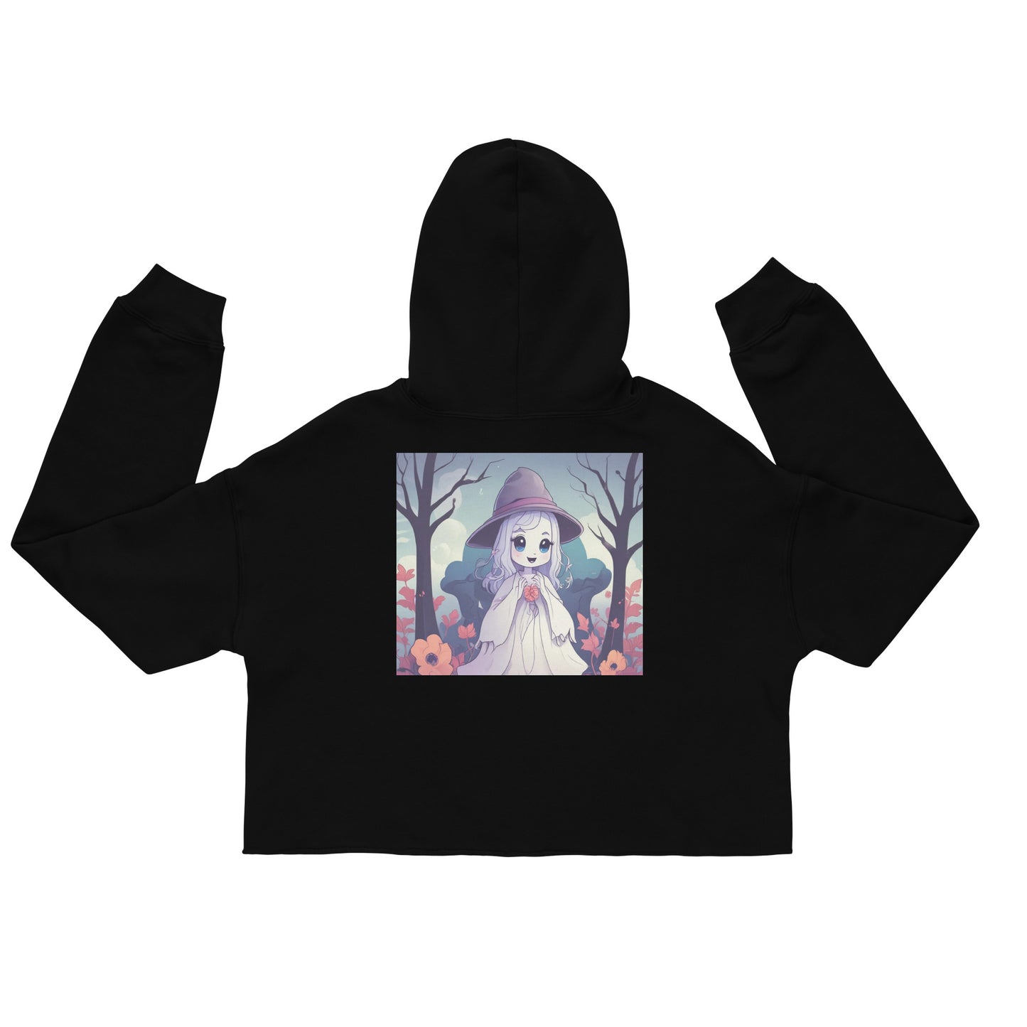 Halloween fall ghost Crop Hoodie